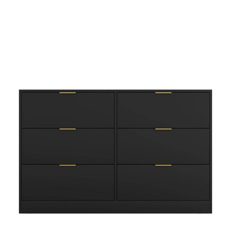 Modern 6 - Drawer Black Particle Board Storage Dresser - Serenova - Omega Lifestyles