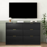 Modern 6 - Drawer Black Particle Board Storage Dresser - Serenova - Omega Lifestyles