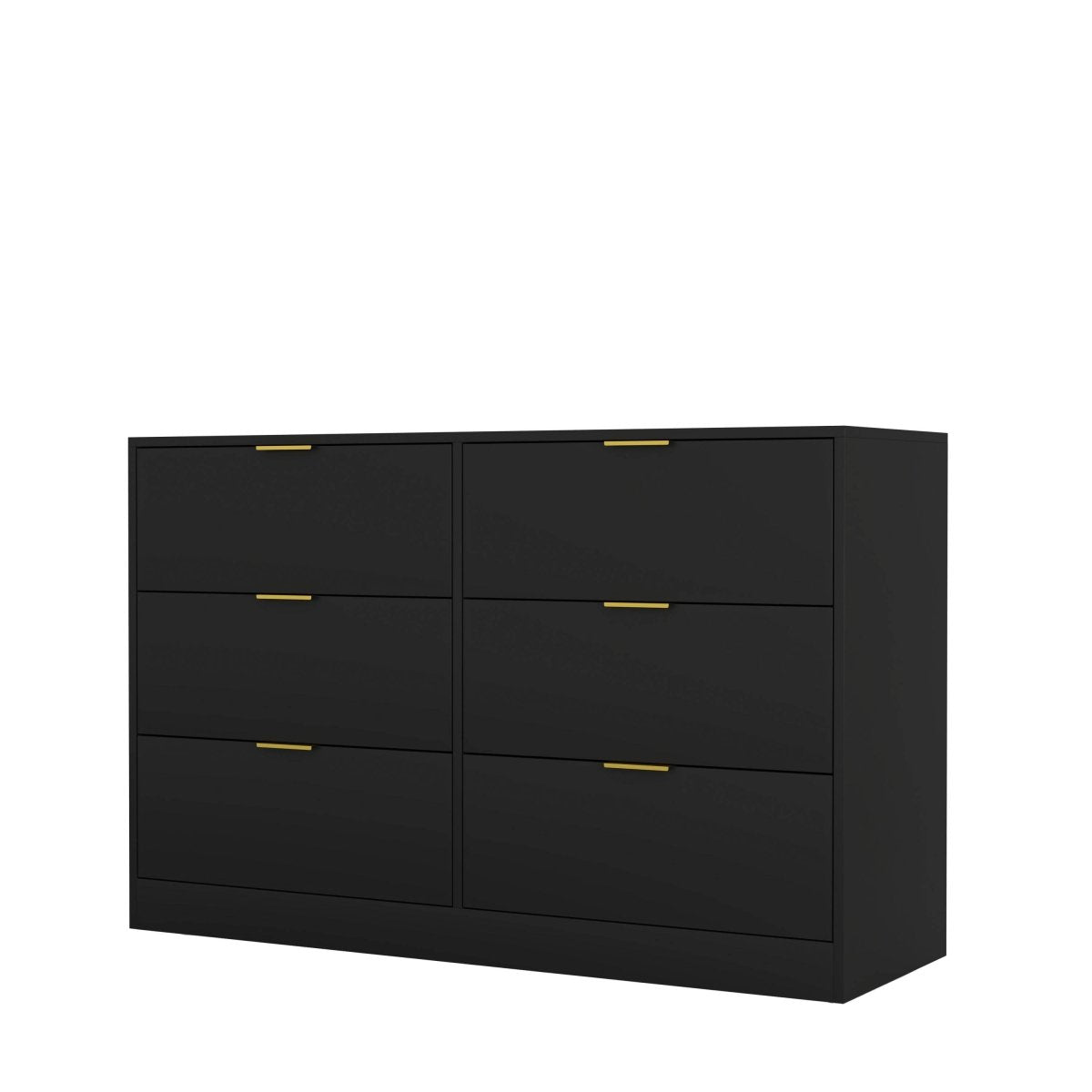 Modern 6 - Drawer Black Particle Board Storage Dresser - Serenova - Omega Lifestyles
