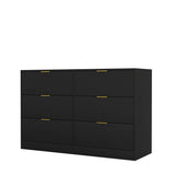 Modern 6 - Drawer Black Particle Board Storage Dresser - Serenova - Omega Lifestyles