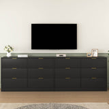 Modern 6 - Drawer Black Particle Board Storage Dresser - Serenova - Omega Lifestyles