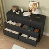Modern 6 - Drawer Black Particle Board Storage Dresser - Serenova - Omega Lifestyles