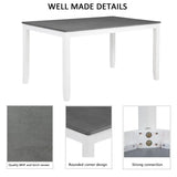 Modern 6-Piece Grey White Wooden Dining Table Set - Omega Lifestyles