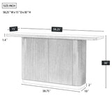 Modern Ash Veneer Pedestal Console Table With Metal Accents - Omega Lifestyles