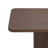 Modern Ash Veneer Pedestal Console Table With Metal Accents - Omega Lifestyles