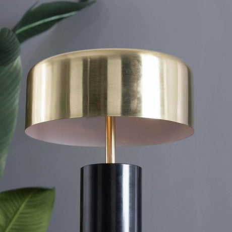 Modern Black Marble Base Drum Shade Table Lamp - Sleep Galleria