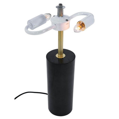 Modern Black Marble Base Drum Shade Table Lamp - Sleep Galleria