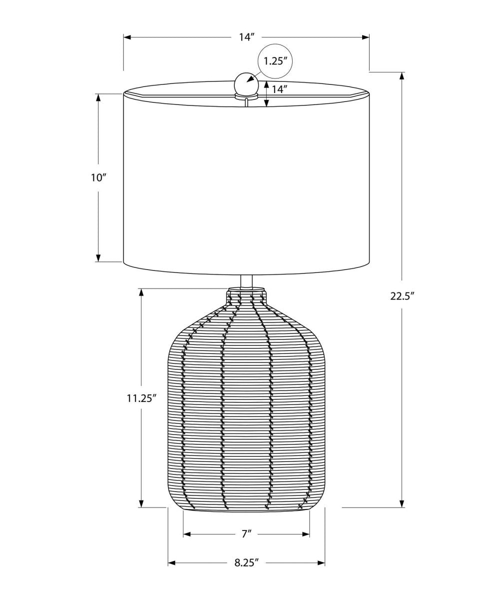 Modern Black Rattan Table Lamp With Ivory Drum Shade - Sleep Galleria