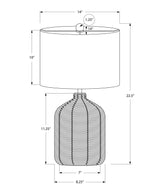 Modern Black Rattan Table Lamp With Ivory Drum Shade - Sleep Galleria