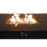 Modern Black Steel Stainless Steel Fire Pit Table - Serenova - Omega Lifestyles