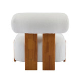 Modern Boucle Lounge Chair With Solid Wood Frame - Omega Lifestyles