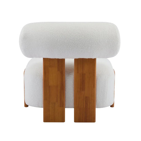 Modern Boucle Lounge Chair With Solid Wood Frame - Omega Lifestyles