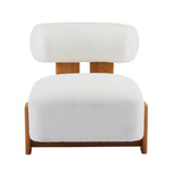Modern Boucle Lounge Chair With Solid Wood Frame - Omega Lifestyles