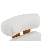 Modern Boucle Lounge Chair With Solid Wood Frame - Omega Lifestyles