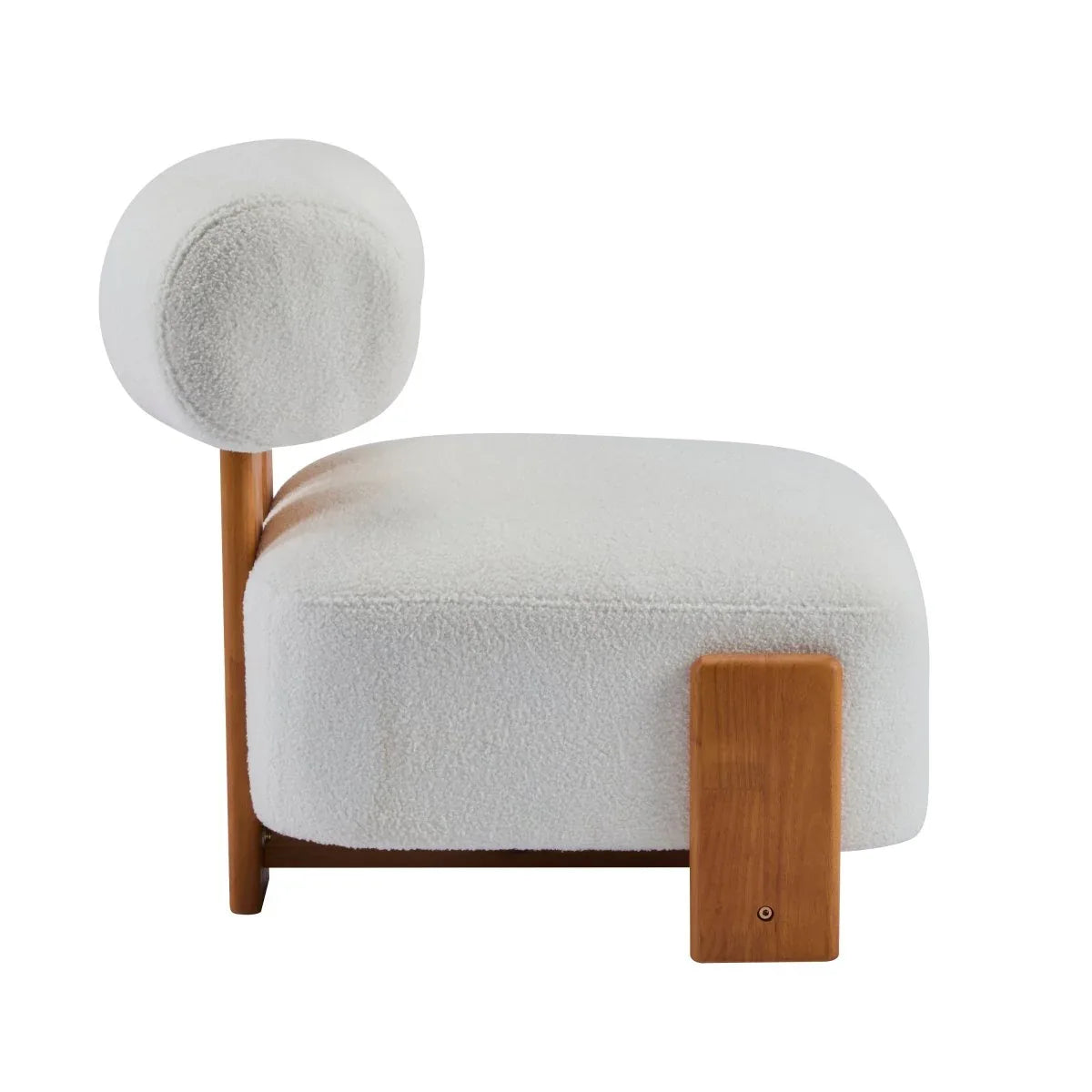 Modern Boucle Lounge Chair With Solid Wood Frame - Omega Lifestyles