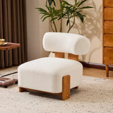 Modern Boucle Lounge Chair With Solid Wood Frame - Omega Lifestyles