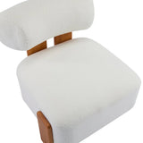 Modern Boucle Lounge Chair With Solid Wood Frame - Omega Lifestyles