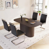 Modern Brown MDF Dining Table And PU Armless Chair Set - Omega Lifestyles