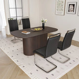 Modern Brown MDF Dining Table And PU Armless Chair Set - Omega Lifestyles