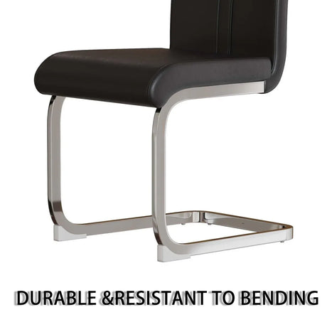 Modern Brown MDF Dining Table And PU Armless Chair Set - Omega Lifestyles