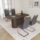 Modern Brown MDF Dining Table And PU Armless Chair Set - Omega Lifestyles