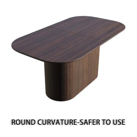 Modern Brown MDF Dining Table And PU Armless Chair Set - Omega Lifestyles