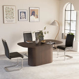 Modern Brown MDF Dining Table And PU Armless Chair Set - Omega Lifestyles