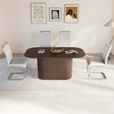 Modern Brown MDF Dining Table With PU Armless Chairs Set - Omega Lifestyles