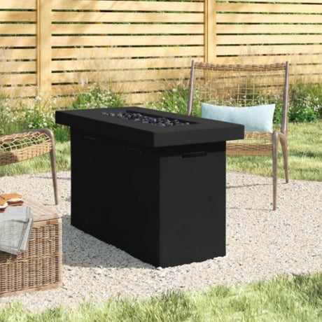 Modern Charcoal Fiber Reinforced Concrete Propane Fire Pit Table - Omega Lifestyles