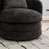 Modern Chenille 360 Degree Swivel Accent Chair With Pillow - Omega Lifestyles