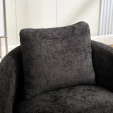 Modern Chenille 360 Degree Swivel Accent Chair With Pillow - Omega Lifestyles