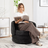Modern Chenille 360 Degree Swivel Accent Chair With Pillow - Omega Lifestyles