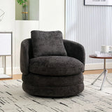 Modern Chenille 360 Degree Swivel Accent Chair With Pillow - Omega Lifestyles