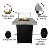 Modern Concrete Propane Fire Pit Table With Stainless Steel Burner - Omega Lifestyles