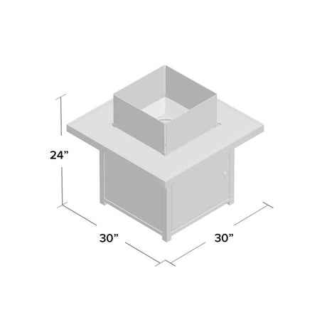 Modern Concrete Propane Fire Pit Table With Stainless Steel Burner - Omega Lifestyles