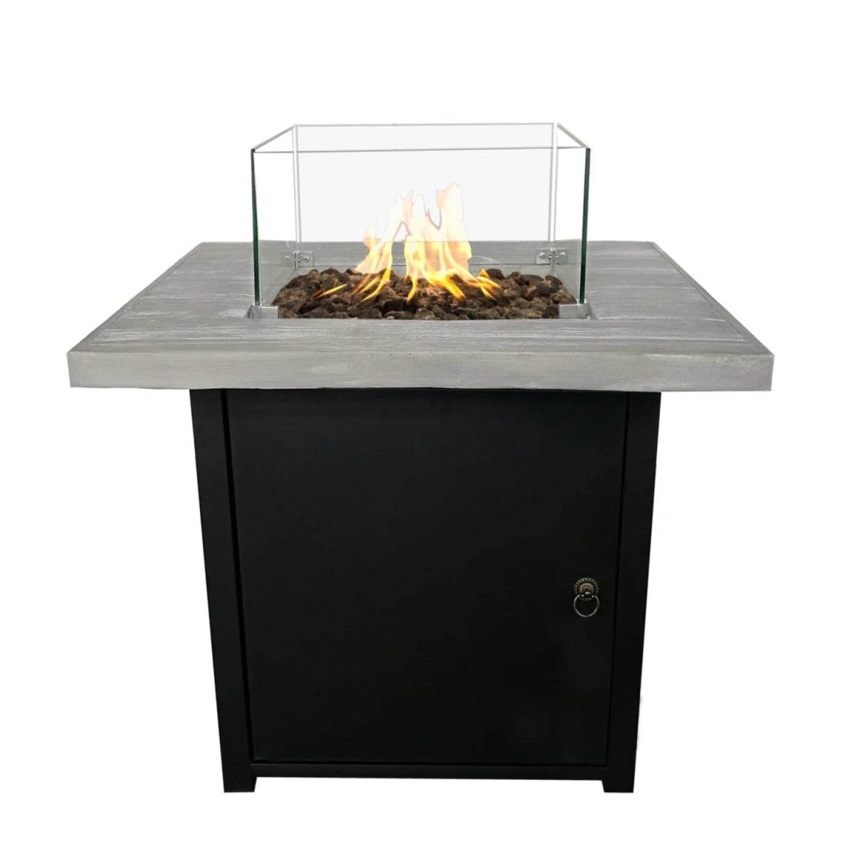 Modern Concrete Propane Fire Pit Table With Stainless Steel Burner - Omega Lifestyles