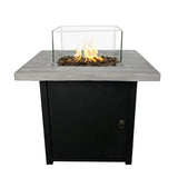 Modern Concrete Propane Fire Pit Table With Stainless Steel Burner - Omega Lifestyles