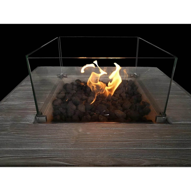 Modern Concrete Propane Fire Pit Table With Stainless Steel Burner - Omega Lifestyles
