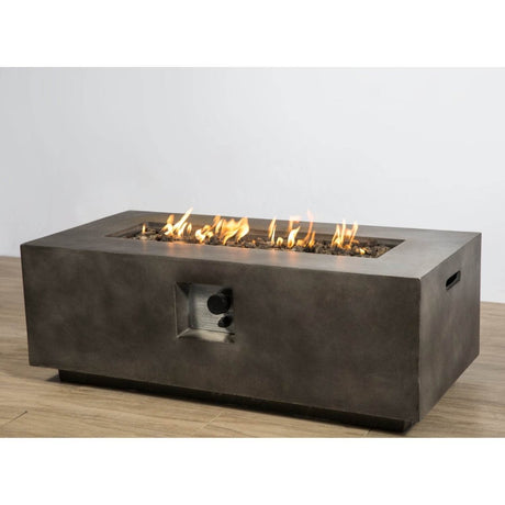 Modern Concrete Propane Gas Outdoor Fire Pit Table - Omega Lifestyles