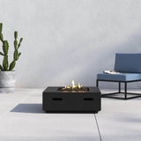 Modern Concrete Propane Natural Gas Outdoor Fire Pit Table - Omega Lifestyles