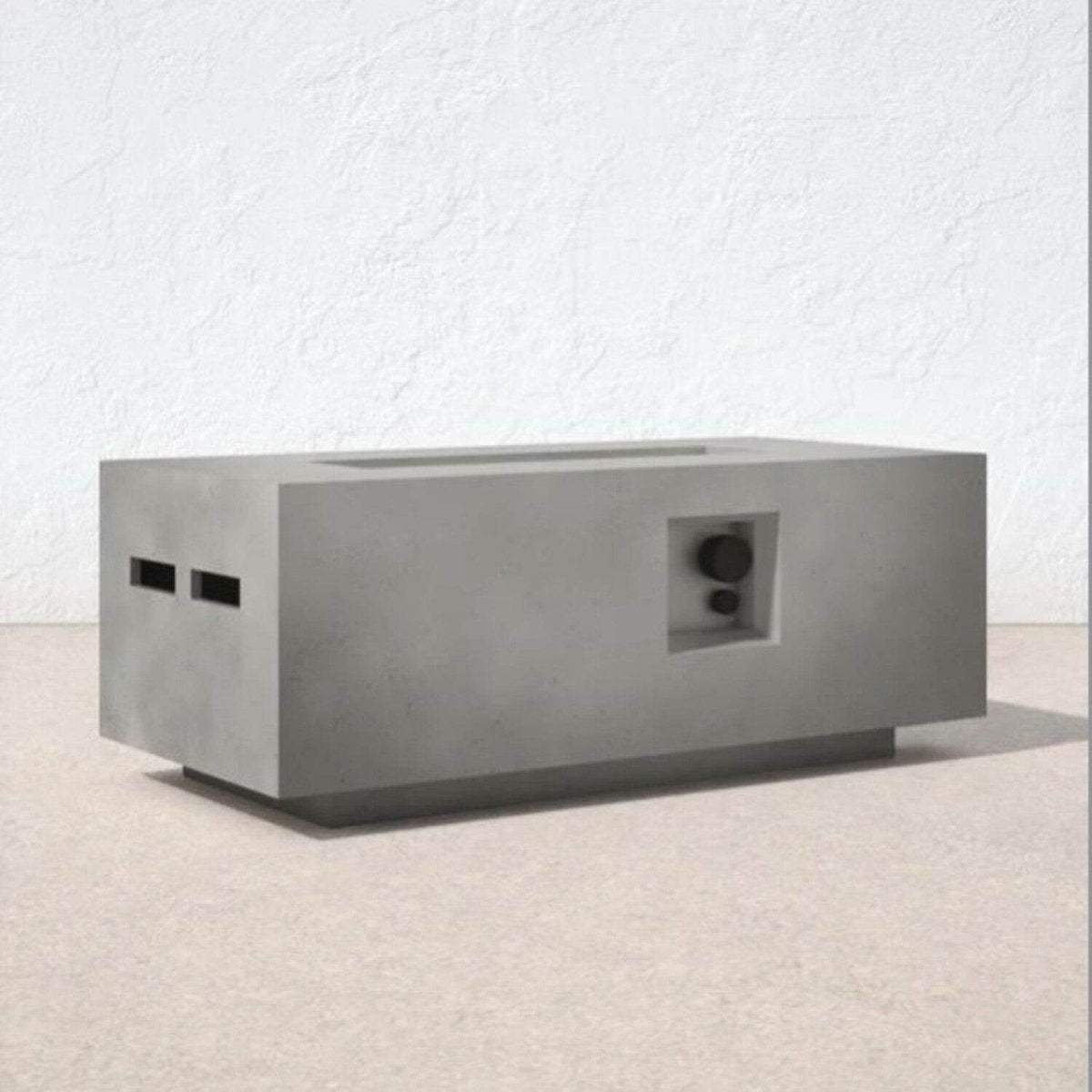 Modern Concrete Propane Outdoor Fire Pit Table - Serenova - Omega Lifestyles