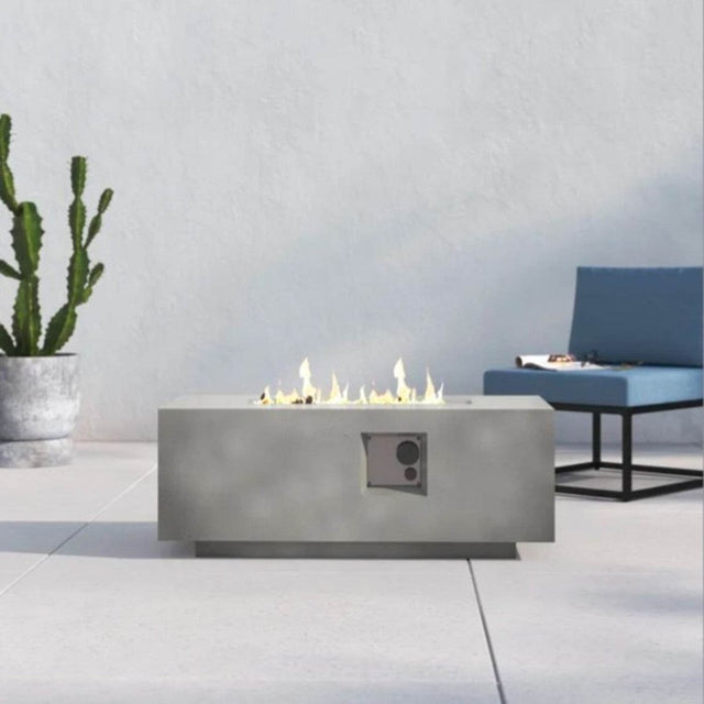 Modern Concrete Propane Outdoor Fire Pit Table - Omega Lifestyles