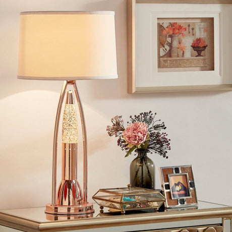 Modern Copper Finish Water Dancing Table Lamp - Sleep Galleria