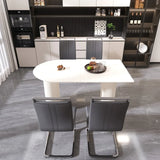 Modern Cream MDF Dining Table And PU Chairs Set - Omega Lifestyles