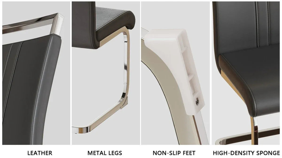 Modern Cream MDF Dining Table And PU Chairs Set - Omega Lifestyles