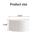 Modern Creamy White MDF Round Pedestal Side Table - Omega Lifestyles