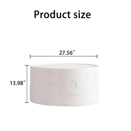 Modern Creamy White MDF Round Pedestal Side Table - Omega Lifestyles