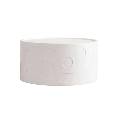 Modern Creamy White MDF Round Pedestal Side Table - Omega Lifestyles