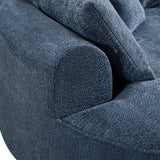 Modern Curved Blue Chenille Foam 5-Seat Sofa - Omega Lifestyles