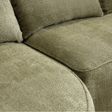 Modern Curved Green Chenille 5-Seat Foam Sofa - Omega Lifestyles